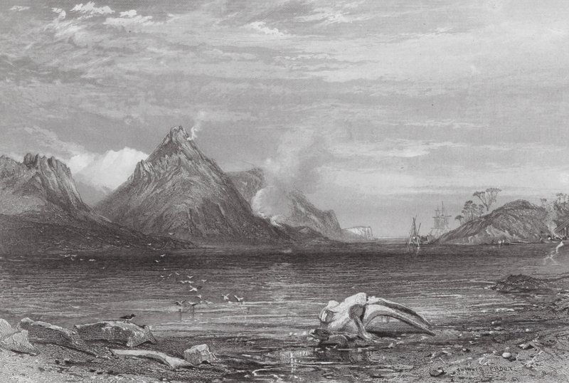 Australien: Gamla valfångststationen (gravyr) av Samuel (after) Prout