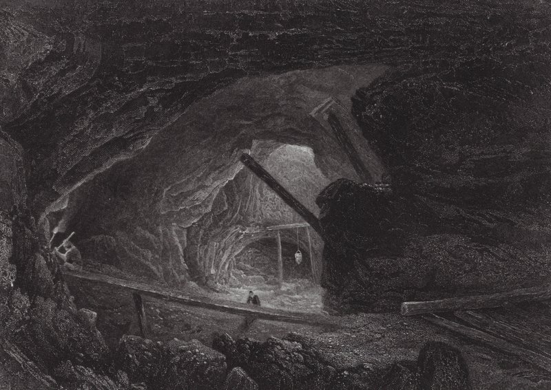 Australien: Koppargruvorna i Burra Burra (gravyr) av Samuel (after) Prout