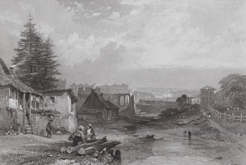 Australien: The Old Tank Stream, Sydney (gravyr) av Samuel (after) Prout