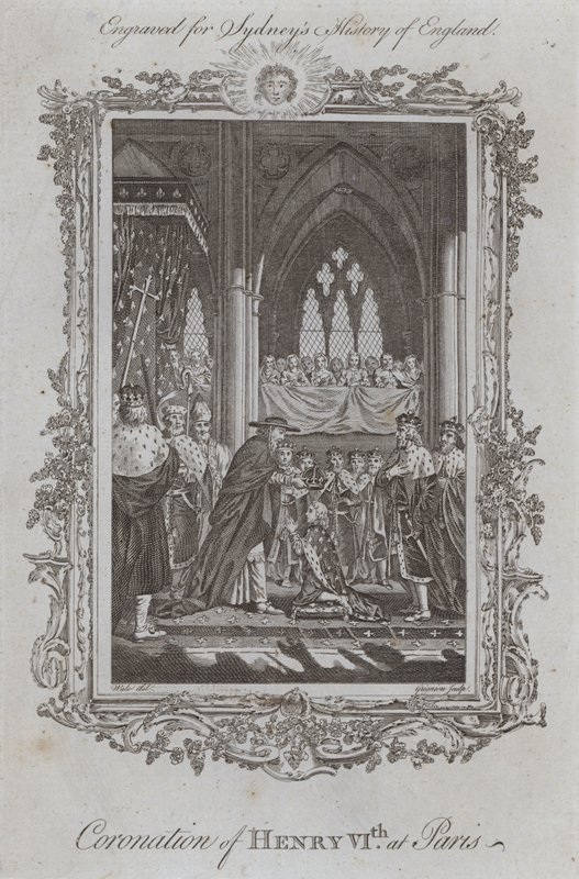 Kröning av Henrik VI i Paris (gravyr) av Samuel (after) Wale