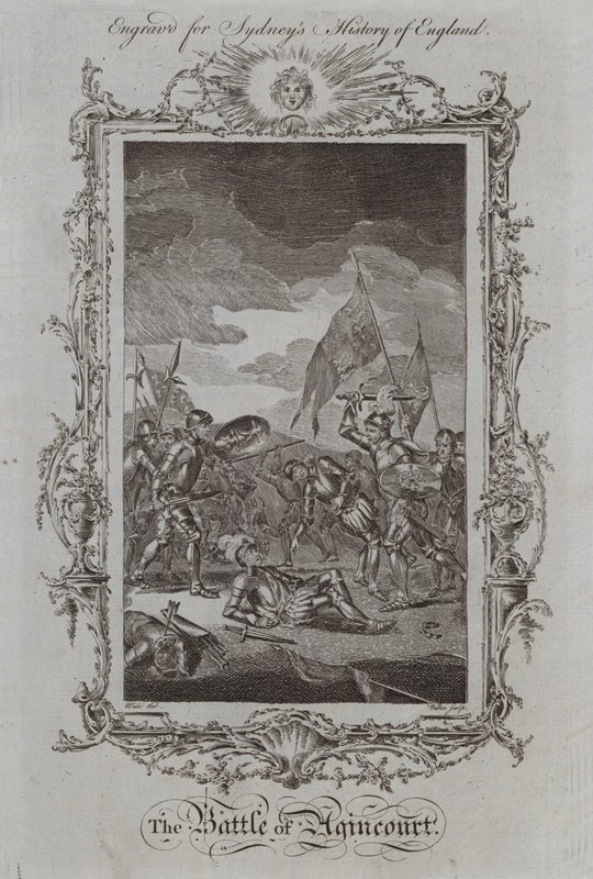 Slaget vid Agincourt (gravyr) av Samuel (after) Wale