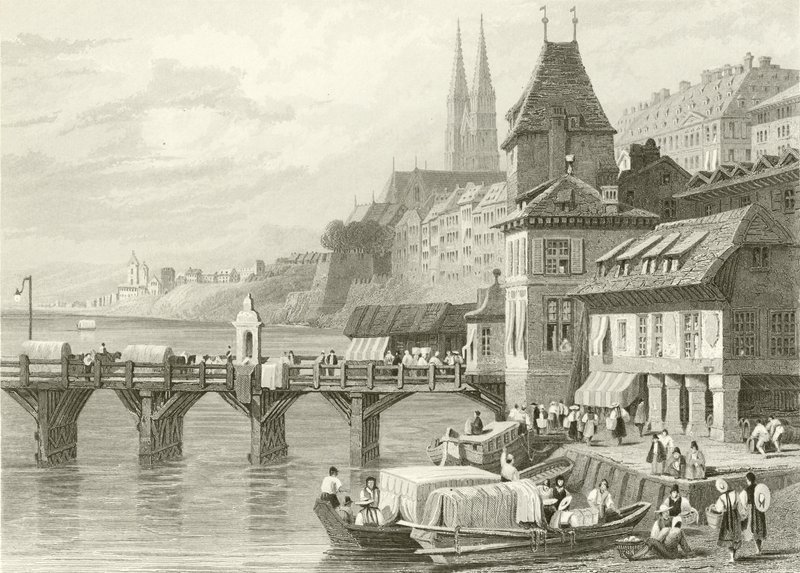 Basel, vid Rhen av Samuel Prout
