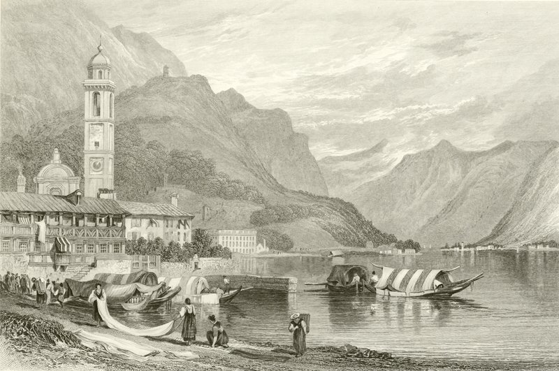 Comosjön, Italien av Samuel Prout