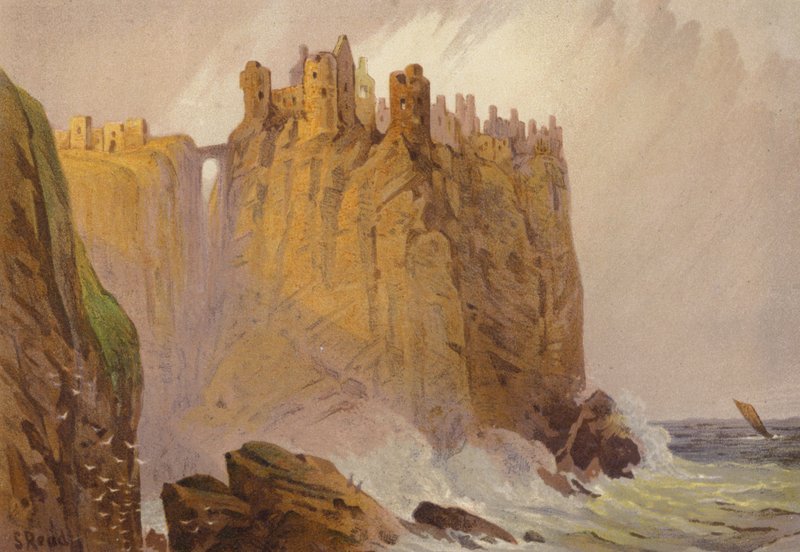 Norr om Irland, Dunluce Castle (färg litho) av Samuel Read
