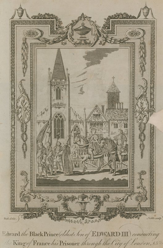 Edward den svarte prinsen leder sin fånge, kungen av Frankrike, genom London av Samuel Wale