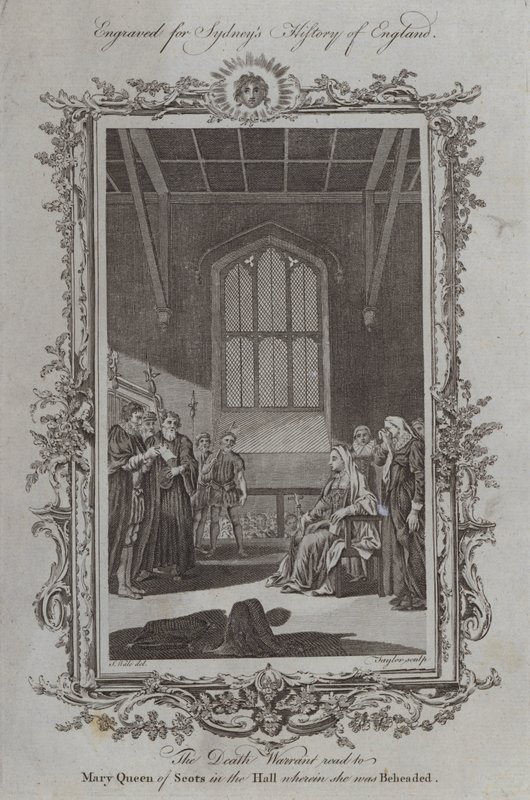 Dödsdomen lästes upp för Mary Queen of Scots i hallen där hon halshöggs av Samuel Wale