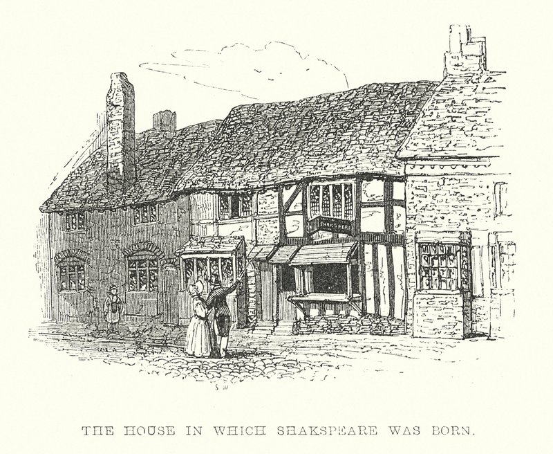 Huset där Shakspeare föddes (gravyr) av Samuel Williams