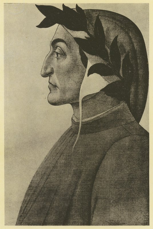 Botticelli: Dante Alighieri (s/v foto) av Sandro (after) Botticelli