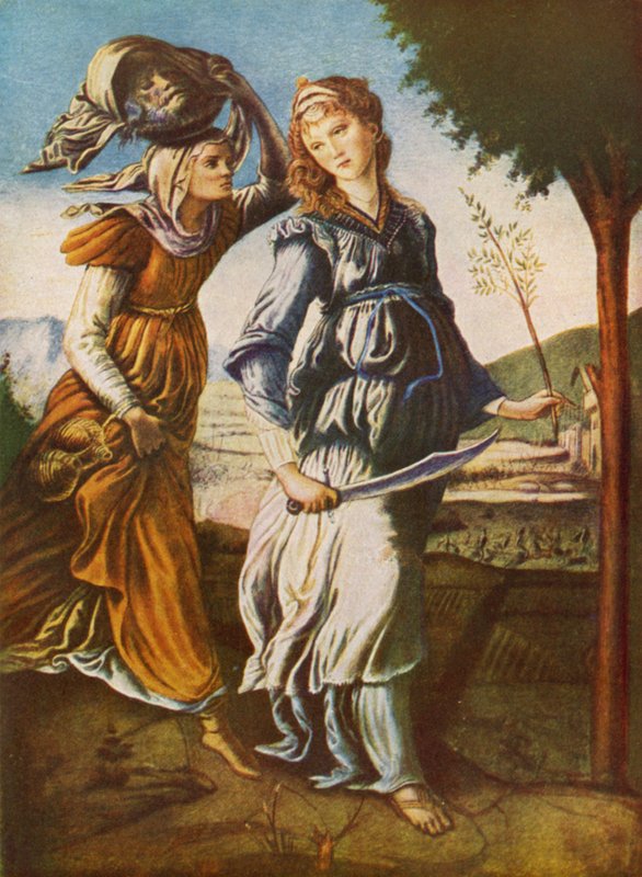 Judit och hennes tjänare med Holofernes huvud av Sandro Botticelli