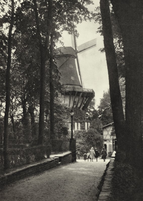 Potsdam, historisk väderkvarn i Sanssouci; Historisk väderkvarn i Sanssouci (s/v foto) av Sasha Stone