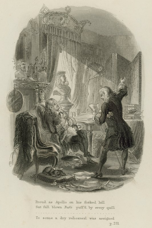 Scen från epistel till Dr Arbuthnot, av Alexander Pope (gravyr) av Scottish School