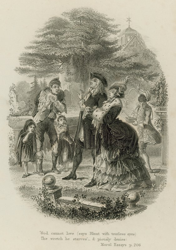 Scen från Moral Essays, av Alexander Pope (gravyr) av Scottish School