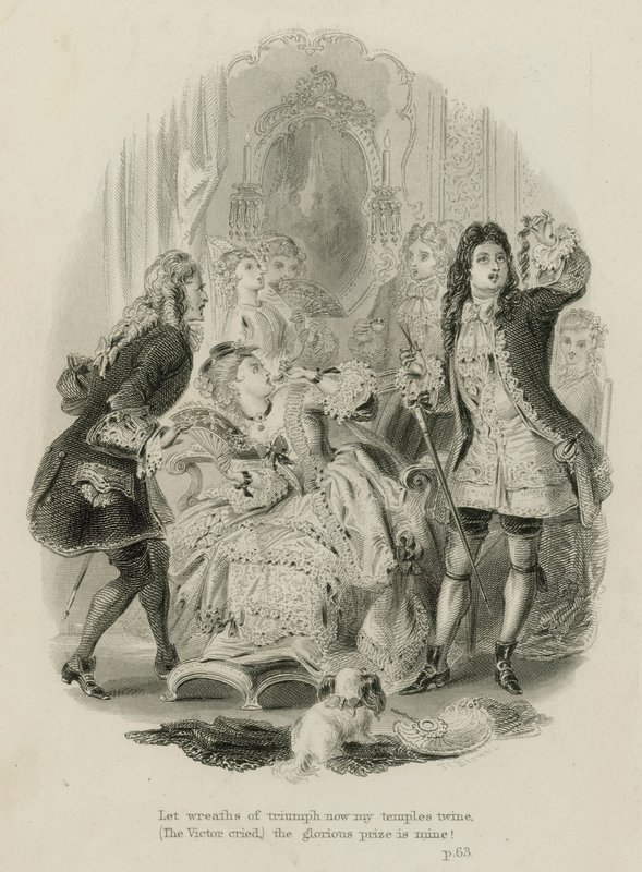 Scen från Rape of the Lock, av Alexander Pope (gravyr) av Scottish School