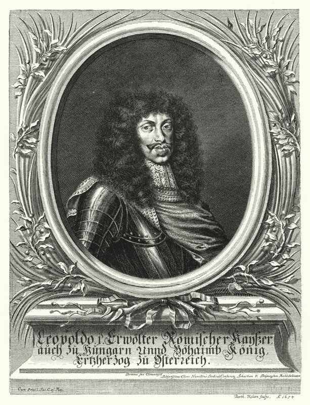 Leopold I, helige romerske kejsare (gravyr) av Sebastian van (after) Dryweghen