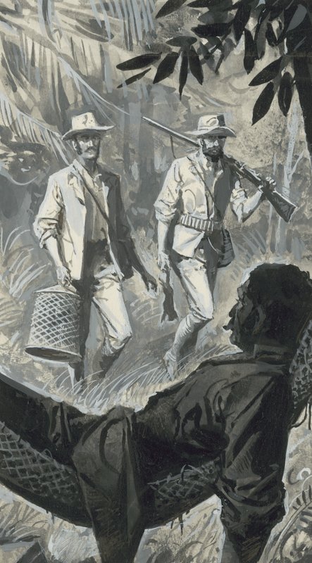 Henry Walter Bates och Alfred Russel Wallace (gouache på papper) av Severino Baraldi