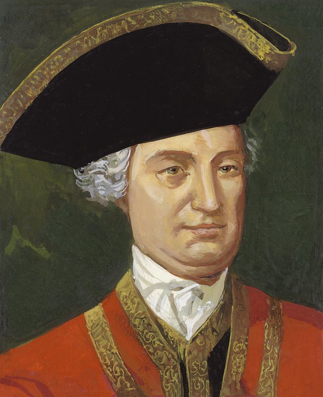 Porträtt av Robert Clive av Indien (gouache på papper) av Severino Baraldi