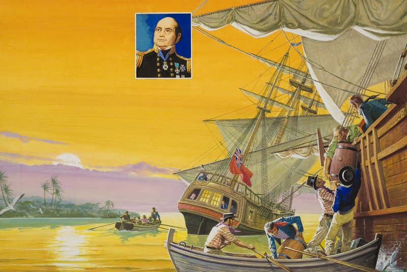 Sir John Franklin (1786-1847) (gouache på papper) av Severino Baraldi