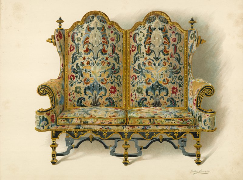Soffa, egendom av hertigen av Leeds (chromolitho) av Shirley Charles Llewellyn Slocombe