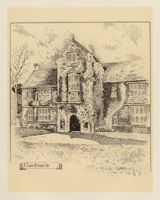 Dorset: Chantmarle (litografi) av Sidney Heath