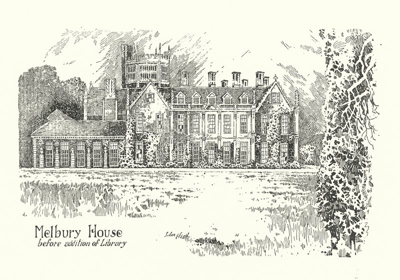 Dorset: Melbury House (litografi) av Sidney Heath