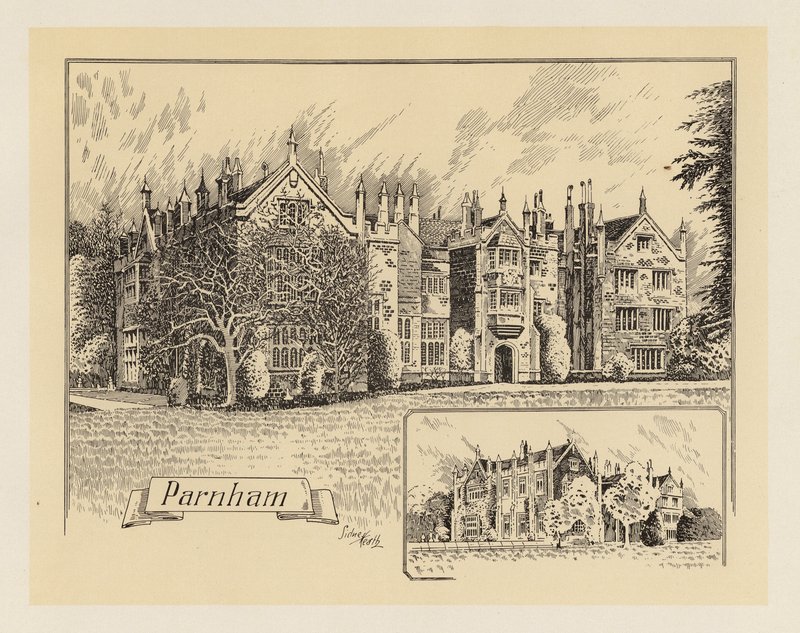 Dorset: Parnham (litografi) av Sidney Heath