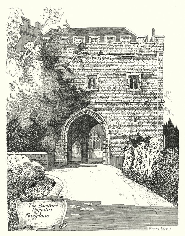 Boniface Hospital, Maidstone (gravyr) av Sidney Heath