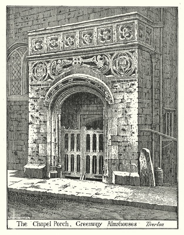 The Chapel Porch, Greenway Almshouses, Tiverton (gravyr) av Sidney Heath