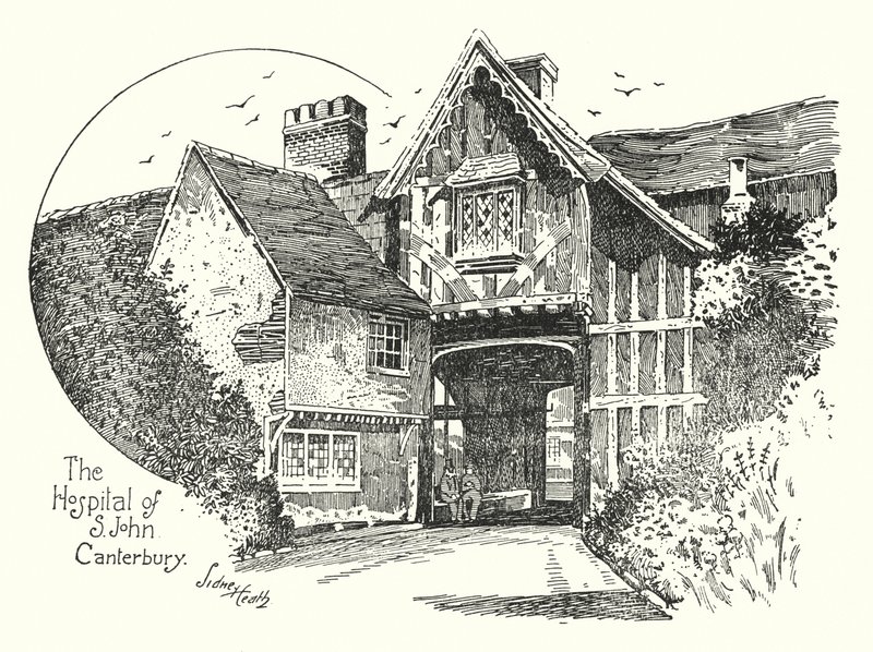The Hospital of S John, Canterbury (gravyr) av Sidney Heath