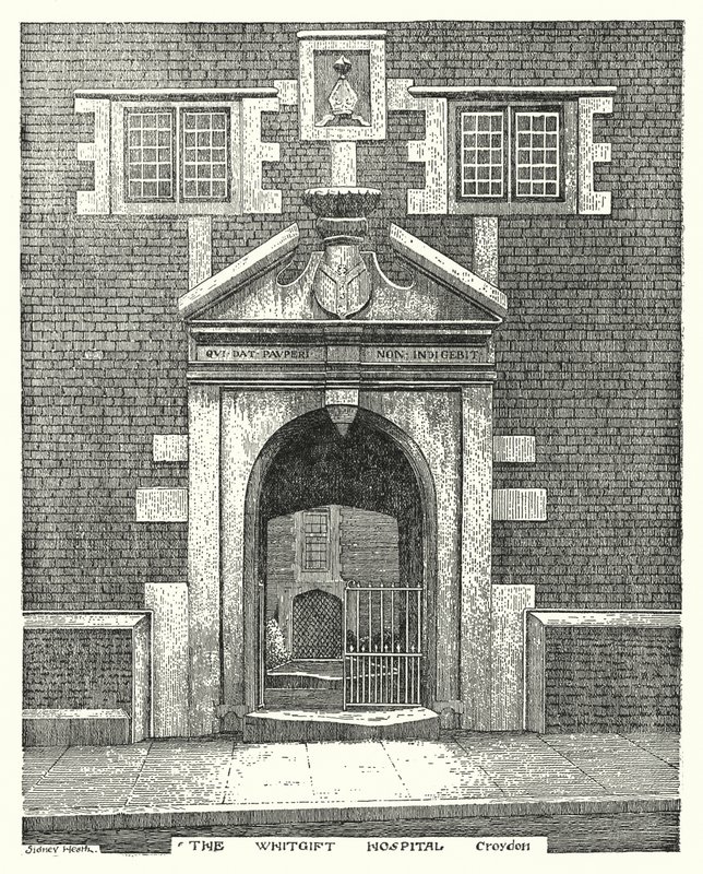 The Whitgift Hospital, Croydon (gravyr) av Sidney Heath