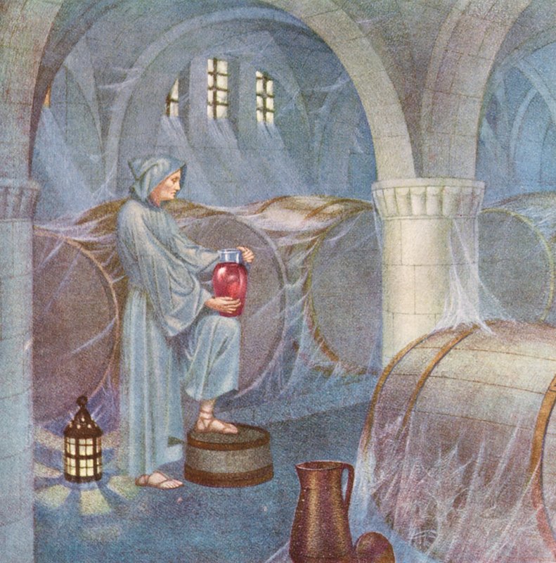 Den gyllene legenden: Friar Claus (färglitografi) av Sidney Meteyard