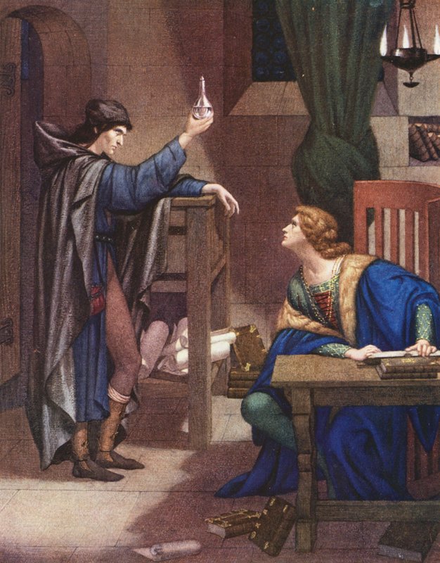 Den gyllene legenden: Lucifer och prins Henrik (färglitografi) av Sidney Meteyard