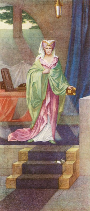 Den gyllene legenden: The Lady Irmingard (färglitografi) av Sidney Meteyard