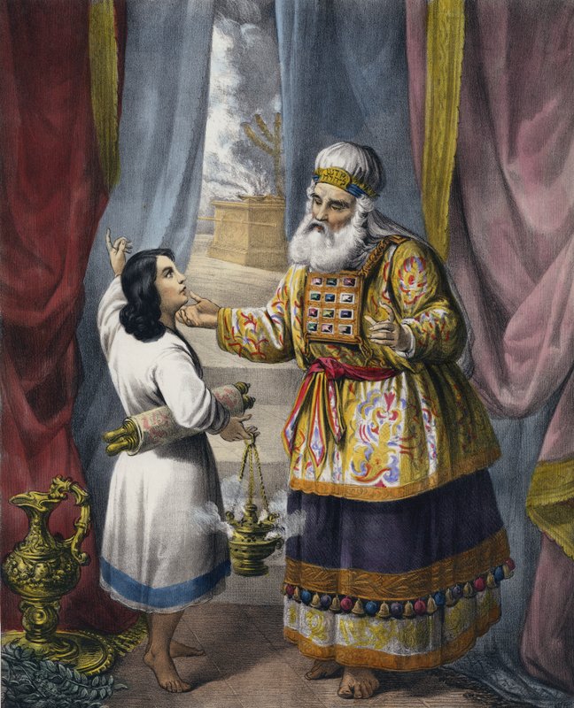 Eli frågade Samuel angående synen (färgad gravyr) av Siegfried Detler Bendixen