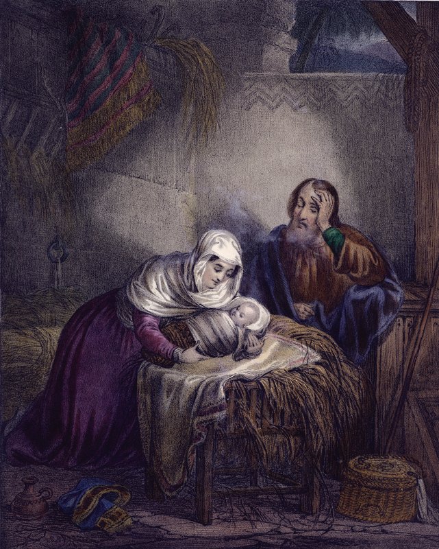 Kristi födelse (färglitografi) av Siegfried Detler Bendixen