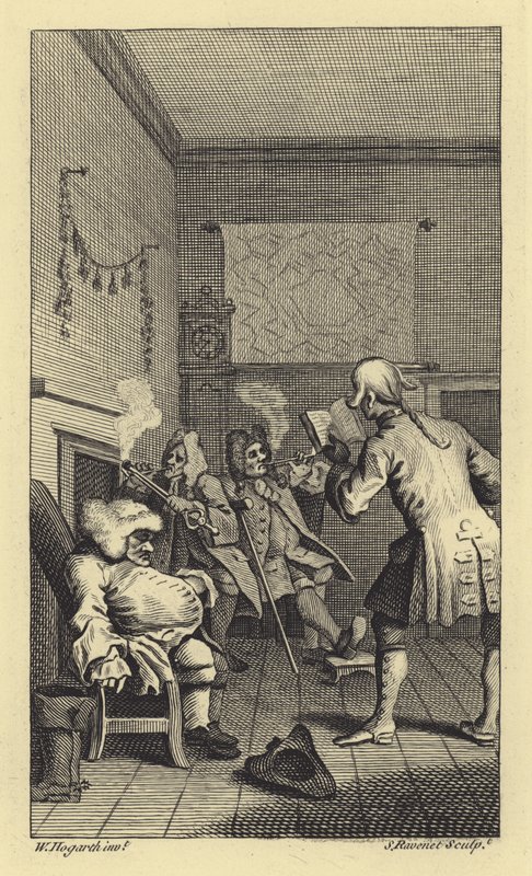 Scen från Tristram Shandy av Laurence Sterne av Simon Francois after Ravenet