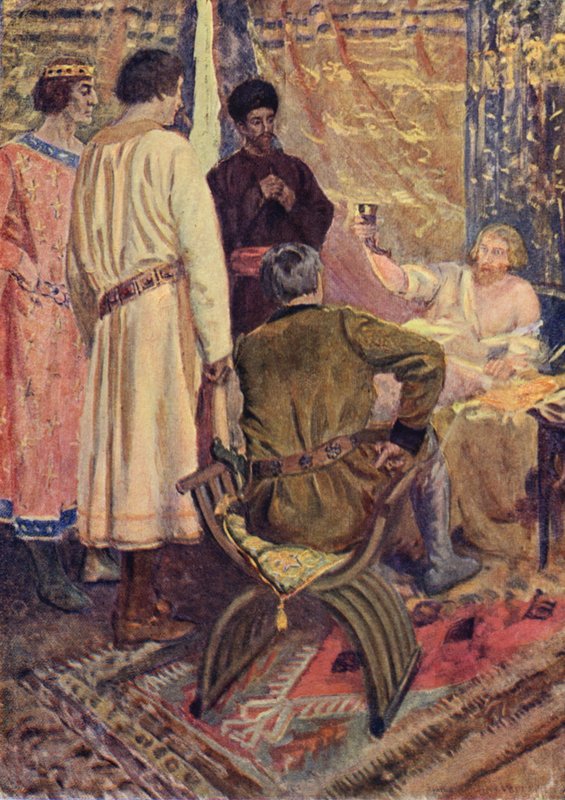 Illustration till Sir Walter Scotts The Talisman (färg litho) av Simon Harmon (after) Vedder