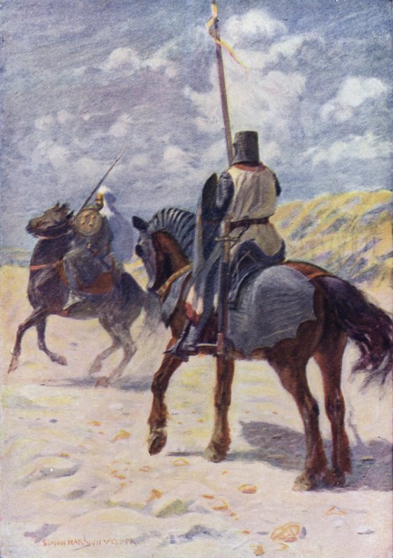 Illustration till Sir Walter Scotts The Talisman (färg litho) av Simon Harmon (after) Vedder