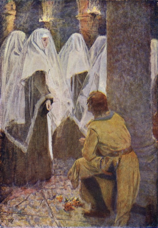 Illustration till Sir Walter Scotts The Talisman (färg litho) av Simon Harmon (after) Vedder