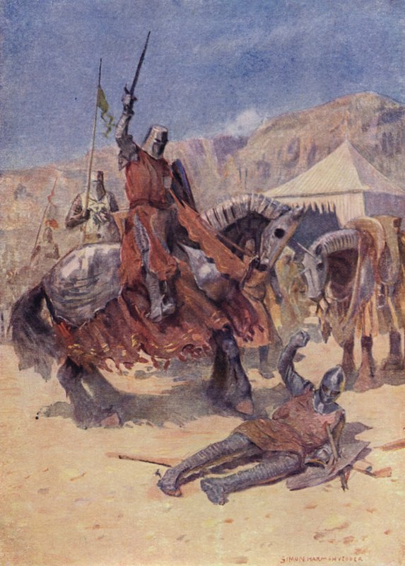 Illustration till Sir Walter Scotts The Talisman av Simon Harmon Vedder