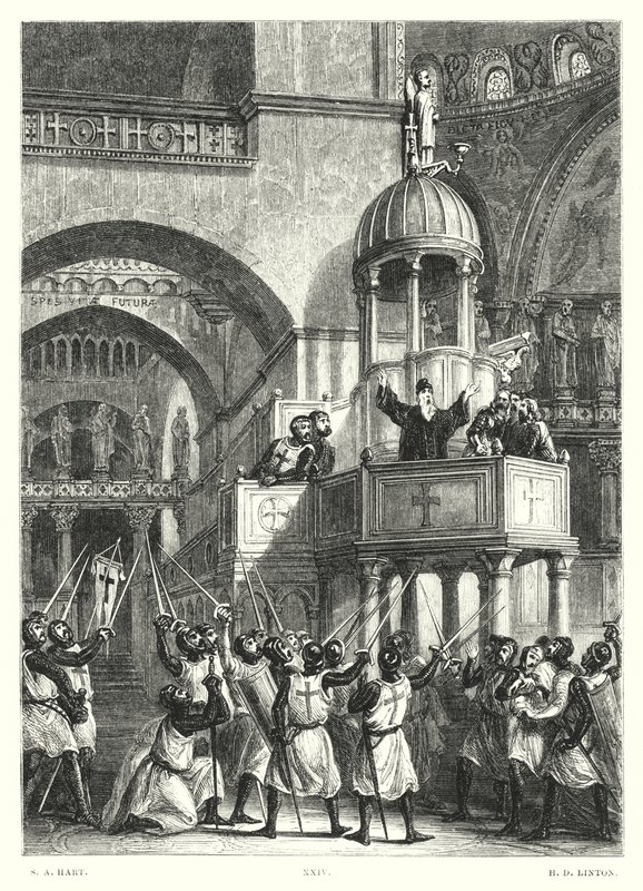 Lord Byrons barn Harold, Canto IV, Strof 12 (gravyr) av Solomon Alexander Hart