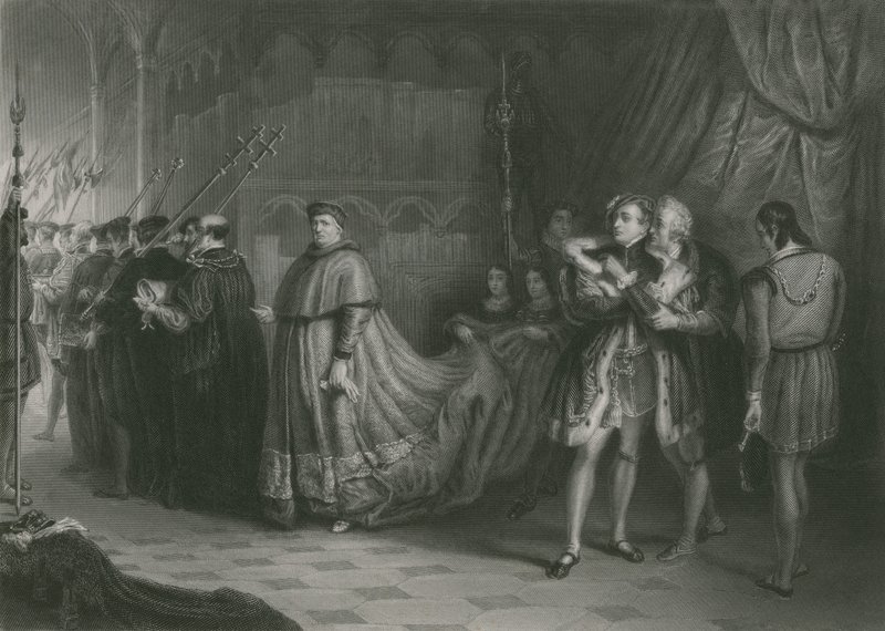 Grälet om Wolsey och Buckingham, kung Henrik VIII av Solomon Alexander Hart