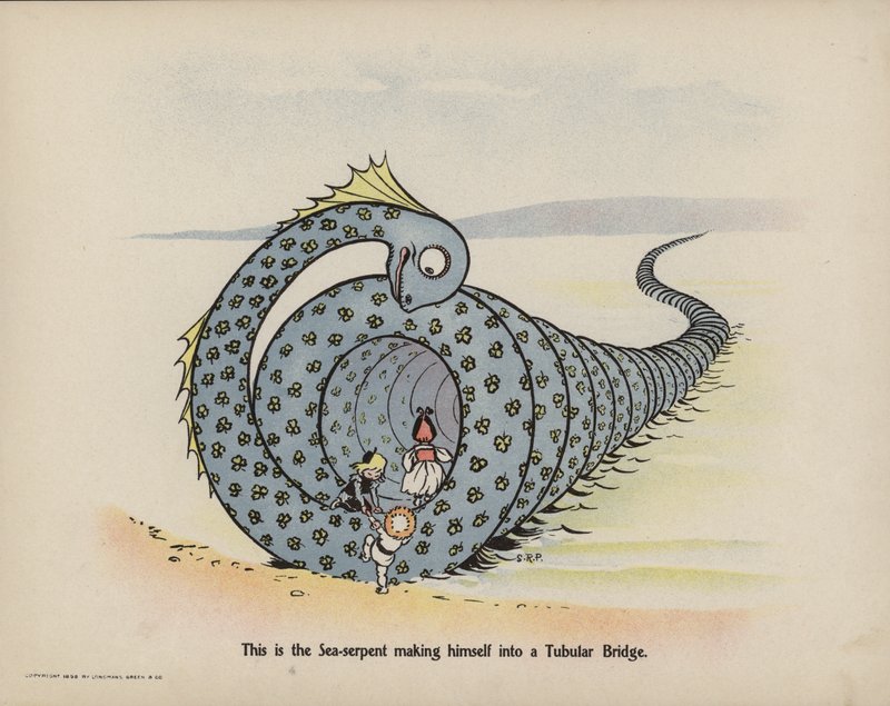 Illustration till Further Doings of the Three Bold Babes (färglitografi) av Sophia Rosamond Praeger