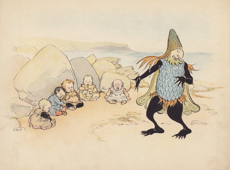 Illustration till Little Twin Dragons av S Rosamond Praeger (färglitografi) av Sophia Rosamond Praeger