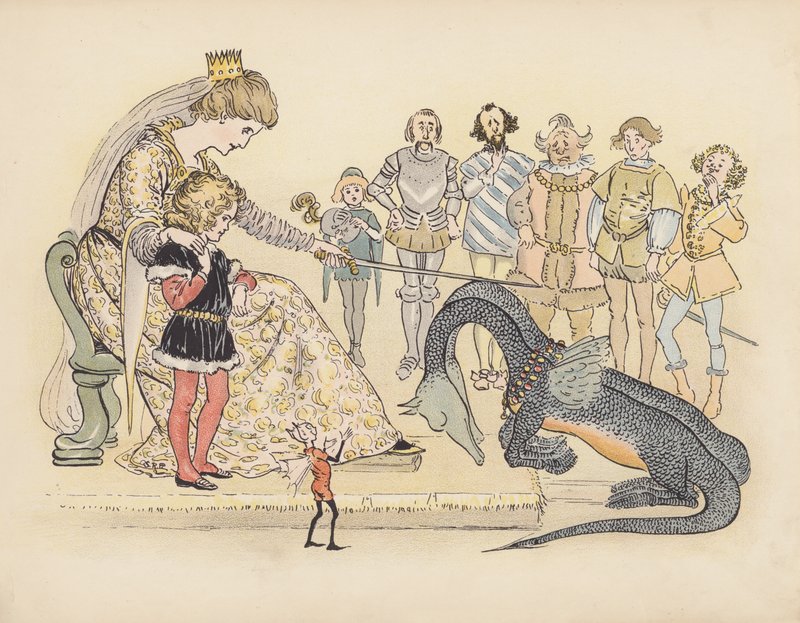 Illustration till Little Twin Dragons av S Rosamond Praeger (färglitografi) av Sophia Rosamond Praeger