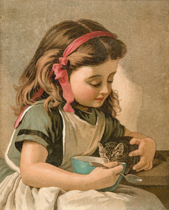 Kittys frukost av Sophie Gengembre Anderson