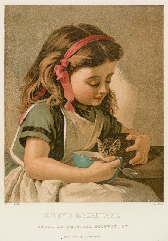 Kittys frukost av Sophie Gengembre Anderson