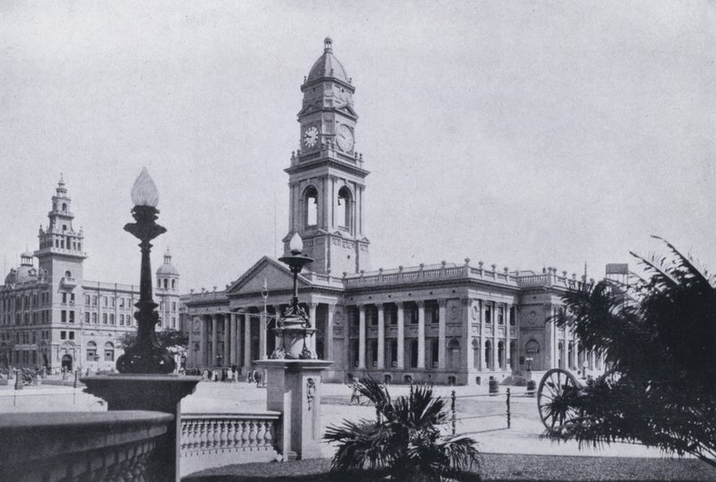 Post Office och Natal Bank, Durban (s/v foto) av South African Photographer