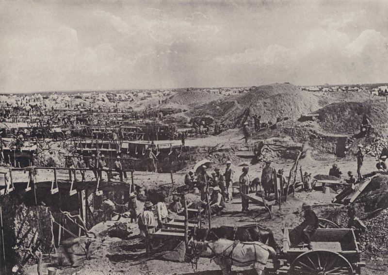 Scener i gamla dagar, torrsortering 1872 (s/v foto) av South African Photographer