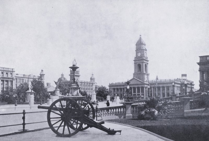 Town Gardens, visar Post Office, Durban (s/v foto) av South African Photographer