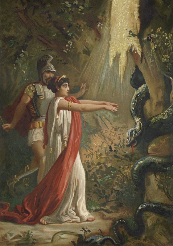 Medea sövar draken som vaktar det gyllene skinnet av Spanish School